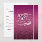Invitation moderne à la fête du 100e anniversaire (Devant / Derrière)