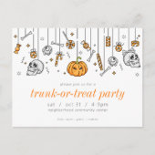 Invitation moderne à la fête Trunk or Treat pour H (Devant)