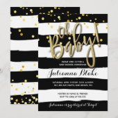 Invitation moderne à l'aquarelle pour une baby sho (Devant / Derrière)