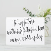Invitation Moderne "À ma future mère et mon beau-père" (Debout devant)