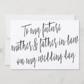 Invitation Moderne "À mes futurs beaux-parents" (Devant)