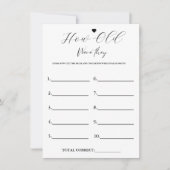 Invitation Moderne à quel âge étaient-ils mariés Shower Game  (Devant)