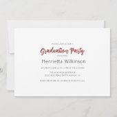 Invitation moderne à une fête de remise de diplôme (Dos)