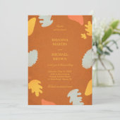 Invitation Moderne Abstrait Automne Coloré (Debout devant)