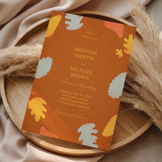 Invitation Moderne Abstrait Automne Coloré