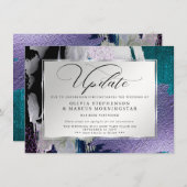 Invitation Moderne Abstrait Bold Orchidée Aqua Report (Devant / Derrière)