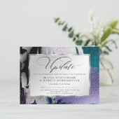 Invitation Moderne Abstrait Bold Orchidée Report Aqua (Debout devant)