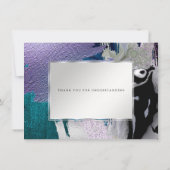 Invitation Moderne Abstrait Bold Orchidée Report Aqua (Dos)