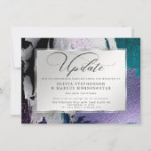 Invitation Moderne Abstrait Bold Orchidée Report Aqua (Devant)