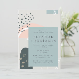 Invitation Moderne Abstrait Joueur Pastel Abstrait Mariage