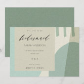 INVITATION MODERNE ABSTRAITE AQUA ARTISTIQUE ÊTRE MON BRIDESM (Devant / Derrière)