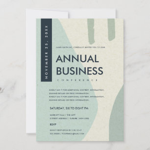 INVITATION MODERNE ABSTRAITE ART AQUA BLEU CONFÉRENCE ÉVÉNEME