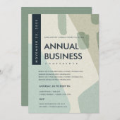 INVITATION MODERNE ABSTRAITE ART AQUA BLEU CONFÉRENCE ÉVÉNEME (Devant / Derrière)