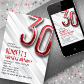 Invitation moderne Adulte 30e Anniversaire