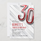 Invitation moderne Adulte 30e Anniversaire (Devant)