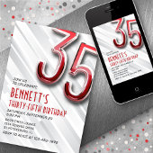 Invitation moderne Adulte 35e Anniversaire