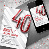 Invitation moderne Adulte 40e Anniversaire