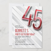 Invitation moderne Adulte 45e Anniversaire (Devant)