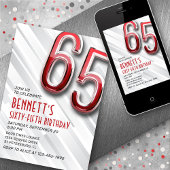 Invitation moderne Adulte 65e Anniversaire