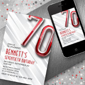 Invitation moderne Adulte 70e Anniversaire