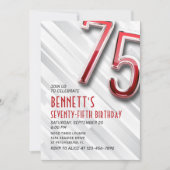 Invitation moderne Adulte 75e Anniversaire (Devant)