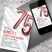 Invitation moderne Adulte 75e Anniversaire