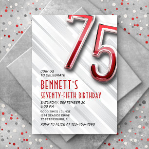 Invitation moderne Adulte 75e Anniversaire