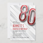 Invitation moderne Adulte 80e Anniversaire (Devant)