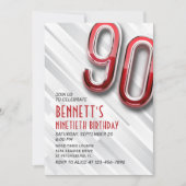 Invitation moderne Adulte 90e Anniversaire (Devant)