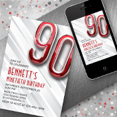 Invitation moderne Adulte 90e Anniversaire