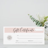 Invitation MODERNE AFFAIRES élégant bon d'affaires logo rose (Debout devant)