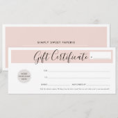 Invitation MODERNE AFFAIRES élégant bon d'affaires logo rose (Devant / Derrière)