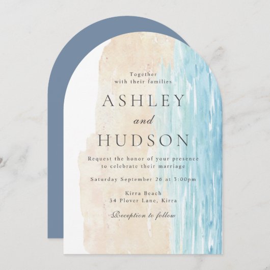 Invitation Moderne All Seasons Beach Boho Arch Mariage (Devant / Derrière)