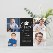 Invitation Moderne Alors Et Maintenant 4 Photo Graduation Par (Debout devant)