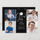 Invitation Moderne Alors Et Maintenant 4 Photo Graduation Par (Devant / Derrière)