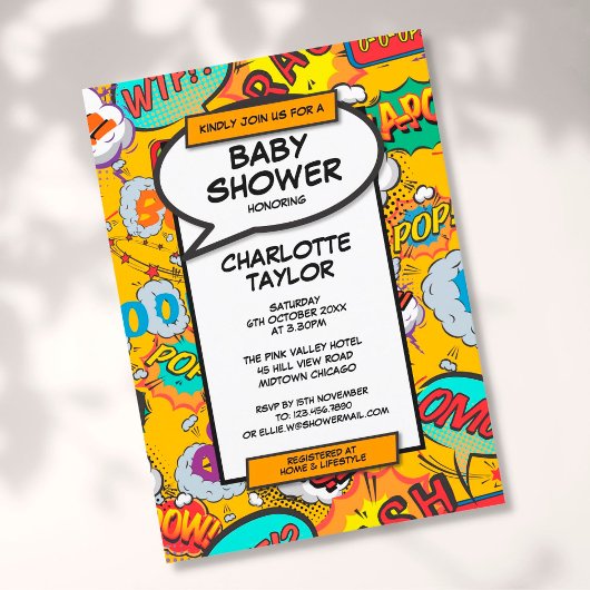 Invitation Moderne Amusement Baby shower neutre genre