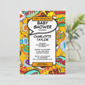Invitation Moderne Amusement Baby shower neutre genre (Debout devant)