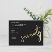 Invitation Moderne Anniversaire 70 Ans Or Gras (Debout devant)