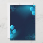 Invitation Moderne Anniversaire Commun Bleu Marine (Dos)