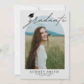 Invitation Moderne Annonce de Remise de Diplôme Bohème Arc 6  (Devant)