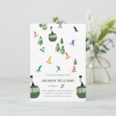 Invitation Moderne Aprés Snowboard Snowboard Anniversaire (Debout devant)