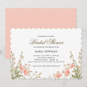 Invitation Moderne Aquarelle fleur sauvage Fête des mariées f