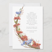 Invitation Moderne aquarelle fleurs prés herbe mariage (Devant)