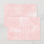 Invitation Moderne aquarelle rose Ferez-vous ma demoiselle d' (Devant / Derrière)