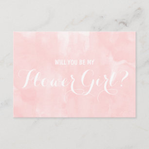 Invitation Moderne aquarelle rose Seras-tu ma demoiselle d'ho