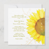 Invitation Moderne Aquarelle Tournesol Mariage à thème (Devant)