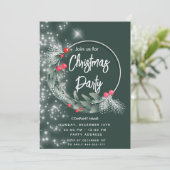 Invitation Moderne aquarelle verte entreprise de couronnes (Debout devant)