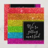 Invitation Moderne Arc-en-ciel Paillettes Coloré Élégant (Devant / Derrière)