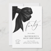 Invitation Moderne Arc Noir & Blanc 40e Anniversaire (Devant)