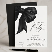 Invitation Moderne Arc Noir & Blanc 40e Anniversaire